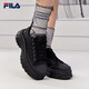 FILA Women's Canvas Shoes LAVA Fat Fat Sole Thick High Sole Increased Shoes Canvas Shoes Casual Shoes Black-BK 38.5