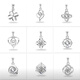 Fat Donglai same platinum pendant single pendant PT950 women's necklace single without chain 18 clavicle chain single four-leaf clover black chalcedony