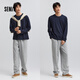 Semir Casual Pants Men's Loose Straight Pants 2025 Spring Contrast Color Sports Style Knitted Pants Fashion 109125127110