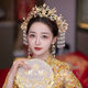 Wanbaozi bride Xiuhe tiara Chinese style ancient costume red phoenix crown tassel hair band back pressed Xiuhe clothing accessories make the face look smaller red crown suit