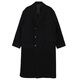 Ivansby's new winter men's woolen coat mid-length knee-high thickened woolen men's windbreaker jacket Korean style trendy and loose black (cotton version) XL