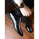 
Kadile Crocodile High-end Brand Leather Shoes Men's Korean Style Business Casual Leather Spring British Black Inner Heightening Formal Men's Shoes Breathable Hollow Wedding Shoes Real Sheep 9905+Brown 38