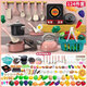 [Recently found] Children's house kitchen chewy toys, boys and girls simulated kitchen utensils 6 babies 2-3 years old cooking rice Selected kitchen - 86-piece set + chewy + induction cooker