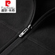 Pierre cardin autumn and winter fleece jacket men's casual fat plus size stand collar jacket youth middle-aged fleece jacket plus velvet thickened 9906 dark gray plus velvet thickened XL 110-130Jin [Jin equals 0.5 kg]