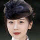DING FEI enhances your temperament, double-layered yarn half-hat headband, hair accessory for women, fashionable to cover gray hair, stylish wide-brimmed headband, versatile style, double-layered bow organza half-hat, A13-304