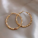 Fat Donglai's same style 18k gold large hoop earrings 2024 new k gold plain hoop women's hoop color gold gold design diameter 4cm