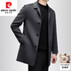 Pierre Cardin Australian 100% wool double-sided woolen coat men's mid-length winter high-end fashion slim woolen coat men's gray 175 125-140Jin Jin equals 0.5 kg wear