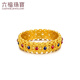 Lukfook Jewelry Fuman Heirloom Series Pure Gold National Style Gilded Gold Ring as a Gift Price F48TBGR0007 No. 12-4.87g (including labor cost 823 yuan)
