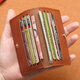 Qigeer card bag business card holder for men's ultra-thin large capacity card bag simple and fashionable change bank card driver's license storage bag dark brown [put driver's license/bank card/change]