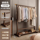 Saint-Duran solid wood clothes hanger floor-standing coat rack bedroom household clothes hanger indoor simple clothes drying rack room clothes rack -Walnut color 120 long-