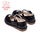 Fuluo Mi Girls' Small Leather Shoes Spring and Autumn New Style Fashionable Performance Princess Shoes Black 37