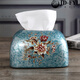 Caja de pañuelos de cerámica Ligera Luz de cartón Luxury Cardboard Hogar Europeo Ornamento Europeo Se creatividad de estilo servilleta 1047 Estilo de flores azules oriole