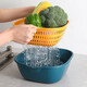 Chunshao vegetable sink kitchen drain basket washing vegetable basin vegetable basket multi-functional fruit plate vegetable basket thickened drain basket 2-piece set large blue and yellow two-color
