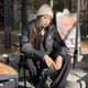 Camel 660 high-coat down jacket for women short thickened windproof hooded bread down jacket for women 724CA6B601B, Phantom Black, Women 2XL