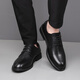Portures leather shoes men's British lace-up business casual formal shoes lightweight derby work shoes for men 5522 black 42