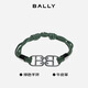 BALLY Men's Cowhide B Buckle Logo Fashion Braided Bracelet 6303613 Dark Green New Year's Valentine's Day Gift