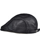 Woodpecker Spring Autumn and Winter Genuine Leather Hat Men's Peaked Cap Middle-aged and Elderly Retro Sheepskin Progressive Beret Korean Style Trendy Single Black Sheepskin Thin Style (No Ear Protection) 2XL (59-61cm) Adjustable