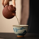 Xiyuanji Ge Kiln pure hand-painted tea cup, single household ceramic master cup, personal tea cup, tea cup, Ge Kiln hand-painted bowls and cups 4 packs - 4 styles, 1 each - simple packaging