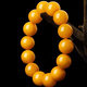 Royal copy, with national inspection certificate, natural raw mineral genuine beeswax bracelet for men and women, single circle chicken oil yellow old beeswax bracelet, 25 grams, bead diameter 14mm (unisex style) approx.