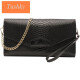 Tushky Brand 2024 New Genuine Leather Underarm Bag Women's Temperament Chain Shoulder Small Bag with Card Slot Evening Clutch Sapphire Blue (With One Shoulder Chain)