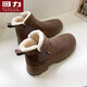 Pull back women's shoes snow boots women's winter velvet thickened warm cotton shoes camel 38