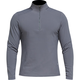 SOSOLEMON autumn and winter velvet sports sweatshirt men's stand collar half zip warm training cycling tennis fitness running long-sleeved top dark gray L
