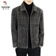 Woodpecker (TUCANO) Woolen Jacket Men's 2025 New Lapel Casual Jacket Autumn and Winter Business Woolen Tops Plus Velvet Thickened Trendy Khaki Thickened Velvet 2XL Recommended 130-145Jin Jin equals 0.5 kg