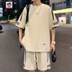 Aemape Casual Sports-Anzug Herren Sommer Neues lose Eisseide Kurzärärmelte T-Shirt für Männershorts mit hübschen Herrenhorts fks653 Weißer Anzug 2xl ca. 150-170jin [Jin gleich 0,5 kg] kann getragen werden