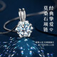 Fakaman platinum necklace for women pt950 platinum one carat moissanite necklace birthday gift platinum O-shaped chain + blue zircon pendant