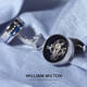 WILLIAM MILTON Blue Eternal Tourbillon Cufflinks Men's Light Luxury Accessories High-End French Cuff Nails Customized Birthday Gift Box Enamel Blue Bottom
