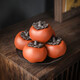 Yuxuan creative purple sand persimmon tea pet persimmon persimmon Ruyi bull bull persimmon handmade tea tray ornaments purple sand persimmon persimmon Ruyi tea pet --- persimmon