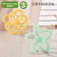 Qinghuai Valley petal teether Manhattan hand ball baby teething stick baby toy silicone bite gum anti-eating hand can be boiled yellow petals + nano silver deer + box + chain