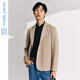 simple pieces西装外套夹克男SPS春秋简约高级感经典百搭休闲针织仿麻感 奶茶色 S