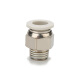 Xinguan pneumatic white trachea connector quick connector quick-plug copper nickel-plated thread straight-through gray pneumatic connector PC10-04