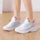 Pull back women's shoes mesh shoes for women 2024 summer new versatile gradient color dad shoes students lightweight sports running shoes white moon powder 37