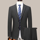 Hengyuanxiang wool suit men's suit Middle-aged men's autumn and winter business casual formal wear professional high-end suit wedding dress 2383 - black and gray strips L (175) pants default size 34 - for other sizes, please leave a message about your waist size or contact customer service
