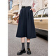 Betu women's autumn new skirt simple high waist skirt slimming Hepburn skirt women 2309T96 dark sapphire blue L