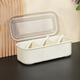 Meal General Seasoning Box Seasoning Jar with Spoon Kitchen Household Seasoning Storage Box Seasoning Utensils Salt Storage Box Simple Three-Gate Seasoning Box (Cream White)