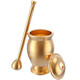 Yilianjia solid brass pounding jar brass pounding device handmade old jar garlic pounding jar brass cup medium jar mouth 90mm inner depth 10mm