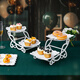 Lingyunhe Dessert Table Display Stand Afternoon Tea Dessert Stand Tea Break Setup Dessert Tray Cake Tray Cold Dinner Set Plastic Eight-piece Set European Dessert Table Set 1 Set
