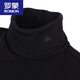 ROMON Autumn and Winter Men's Turtleneck Bottoming Shirt Slim Fit Plus Velvet Thickened Sweater Warm Underwear Long Sleeve T-shirt Fashionable Autumn Clothes Black Thick Velvet Style L Suitable (130-145Jin Jin equals 0.5kg)