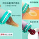 CLCEY baby silicone chewable fruit juice bag medicine feeding artifact food supplement rice cereal spoon squeeze feeding tool 1 pack food grade three-in-one multi-functional feeding artifact fresh green feeder + double-headed spoon + brush