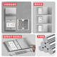 International electrician floor plug type 86 flat push ground socket ultra-thin sliding cover stainless steel waterproof wall cassette floor plug box silver five holes