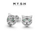 Mingyang Decorative Sea 925 Silver Full Diamond Tiger Earrings Men's Single Earrings Trendy Original Personality Light Luxury Fashion Versatile Earrings Pair