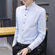 PureUP Spring and Autumn Men's Long Sleeve Solid Color Business Iron-free Shirt Trendy Slim and Light Luxury New Product 829 White Elastic Anti-Wrinkle Non-Iron-Free 3XL Recommended 150-160Jin [Jin equals 0.5 kg]