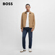 BOSS Men's 2024 Summer New Regular Fit Casual Jacket Leather 246-Brown 48