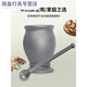 Shantou Lincun cast iron tamping jar, nest to nest punching cylinder, mortar, mortar, pestle, cylinder, mortar, mortar, grinder, grinding and mashing pepper, medium leather cover