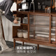 Genji Muyu solid wood sideboard integrated high cabinet tea cabinet multi-functional storage cabinet simple cupboard home wine cabinet