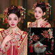 KZD New Chinese Style Xiuhe Headwear 2024 New Style Ancient Style Bridal Hair Accessories Xiuhe Clothing Wedding Dress Accessories Because of You Tiara Set (Ear Clip)