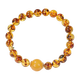 OUCERNY flower amber bracelet natural amber beeswax round beads multi-treasure single circle diy bracelet Baltic inscription gift